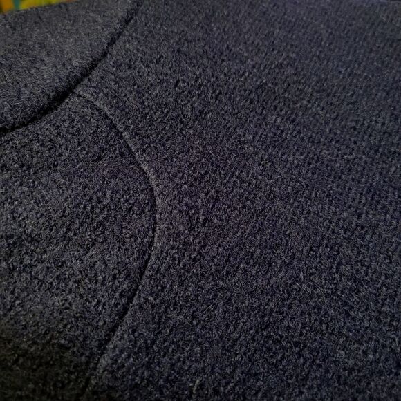 Vintage BOILED 100% WOOL Tally-Ho Sweater Womens M Navy Blue Cardigan 90s 80s - Picture 4 of 5